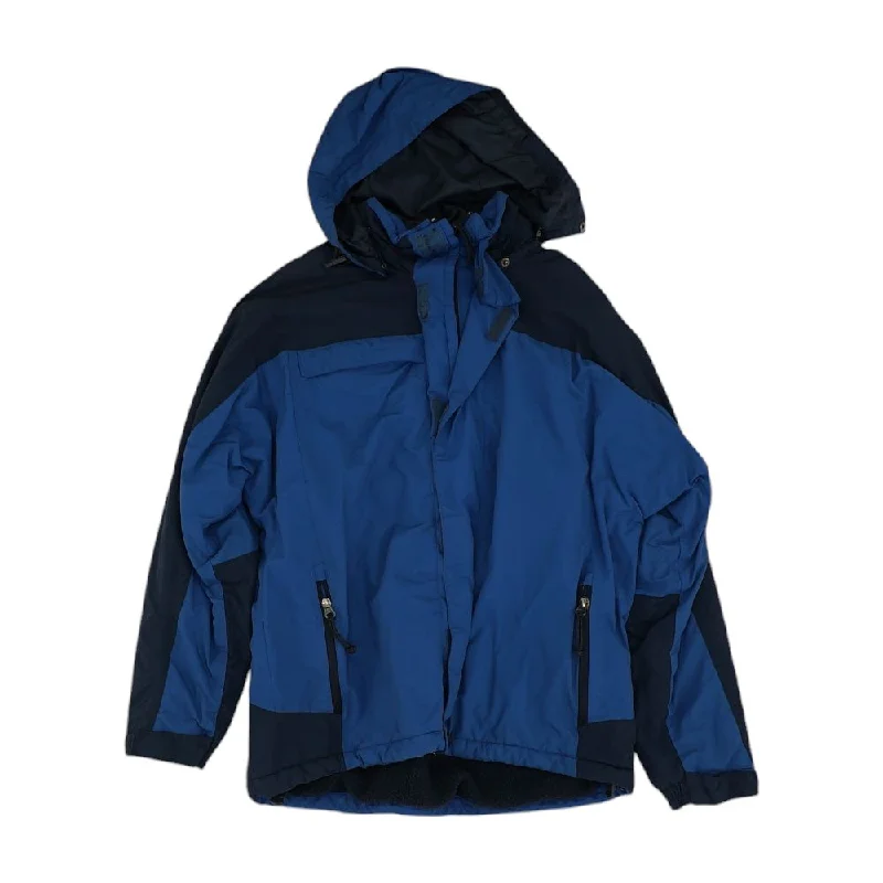 Blue Color Block Coat