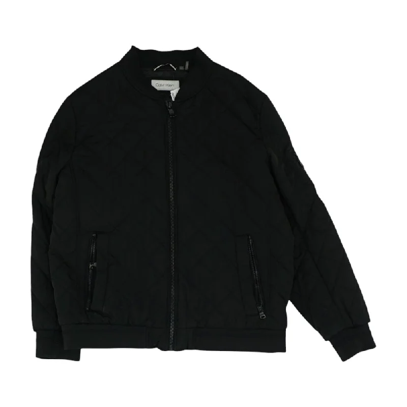 Black Solid Varsity Coat