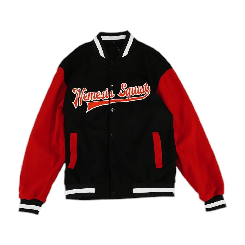 Black Color Block Varsity Coat