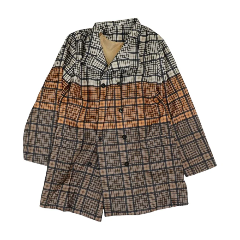 Tan Plaid Topcoat Coat
