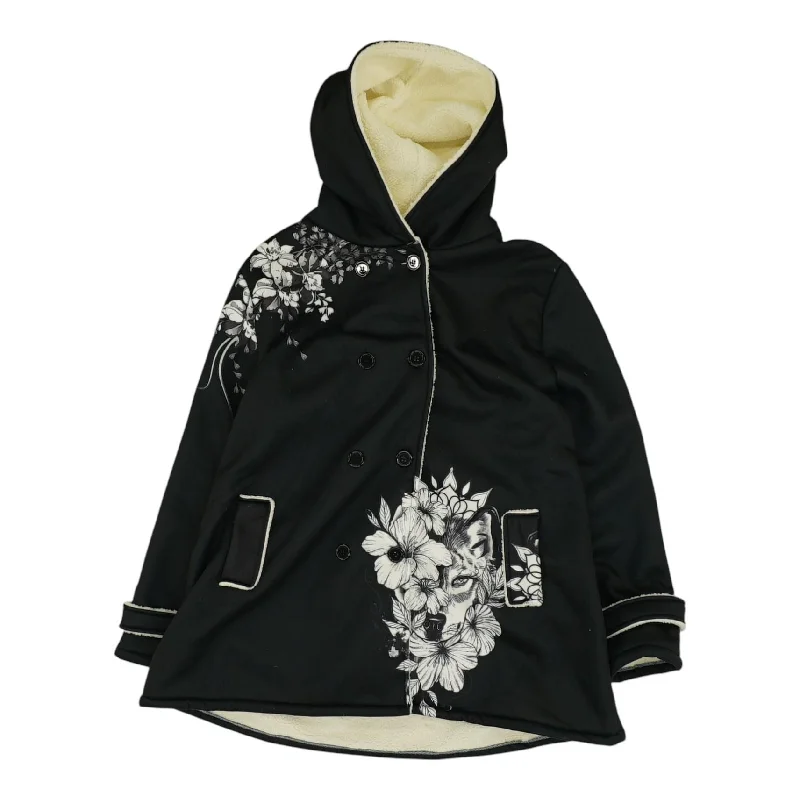 Black Floral Topcoat