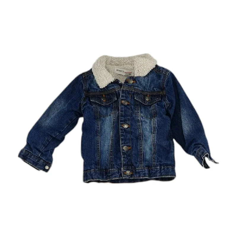 Blue Solid Denim Coat