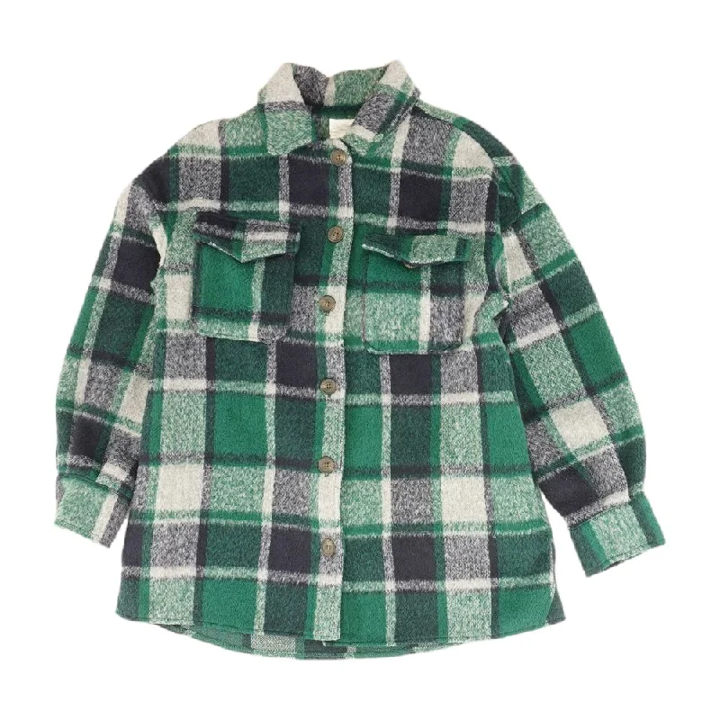 Green Plaid Lightweight Coat
