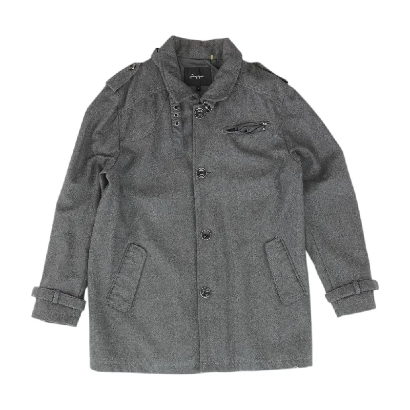 Charcoal Solid Topcoat Coat