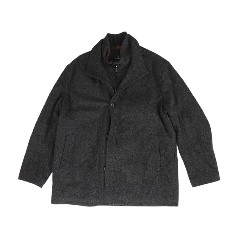 Charcoal Solid Topcoat Coat