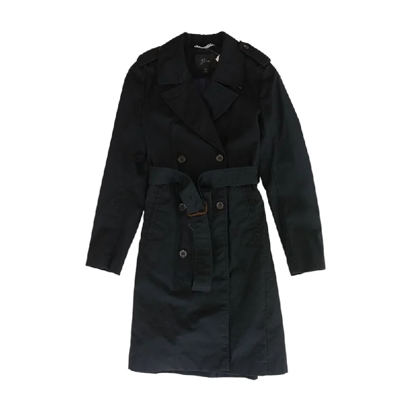 Black Solid Topcoat Coat