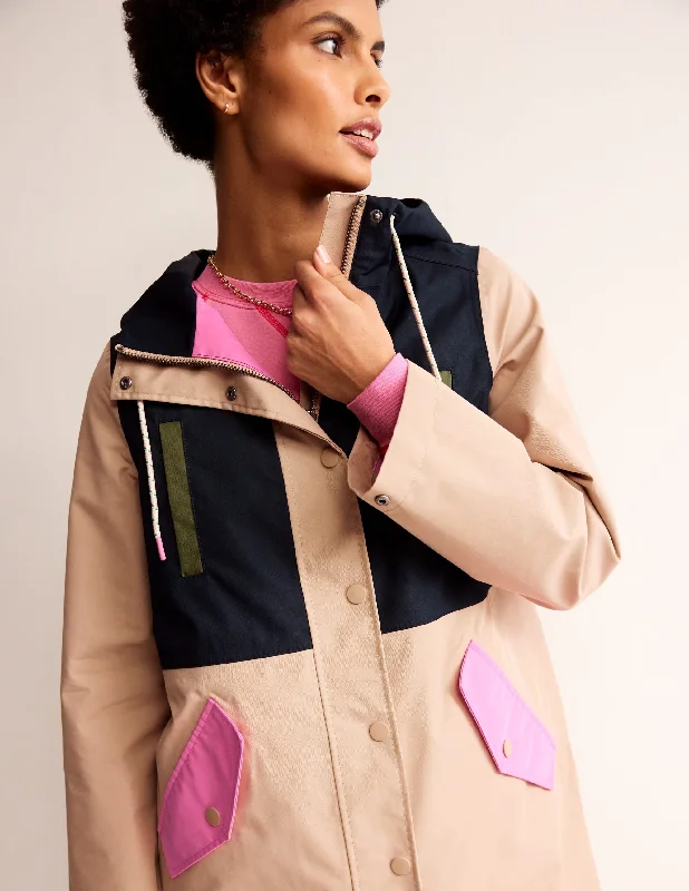 Wells Waterproof Coat-Neutral Colourblock