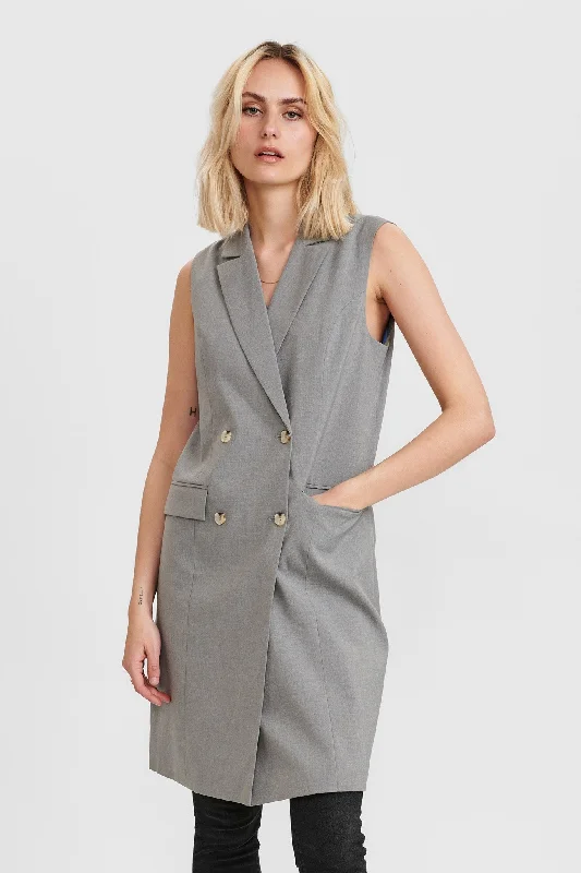NUCARO WAISTCOAT - Light grey mel