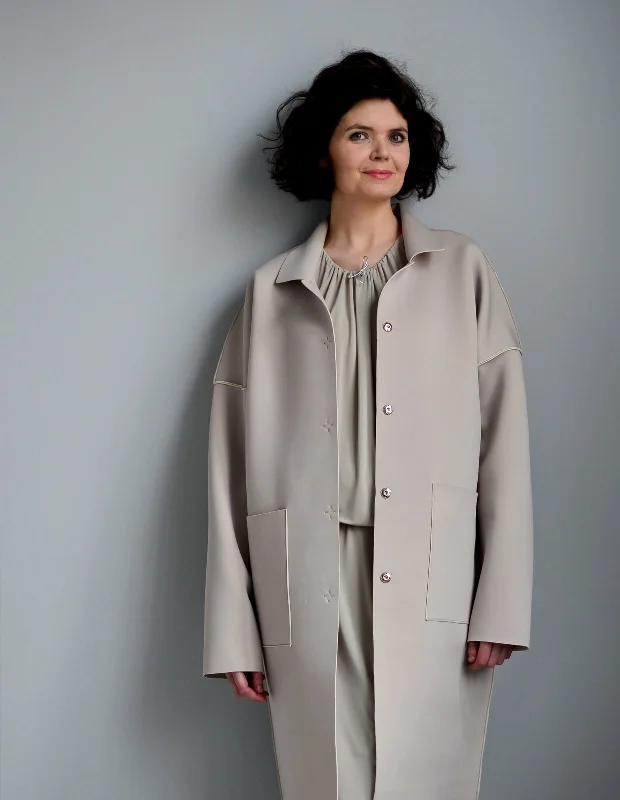 The Maker's Atelier Unlined Raw-edged Coat - Printed copy shop (+£7.00)