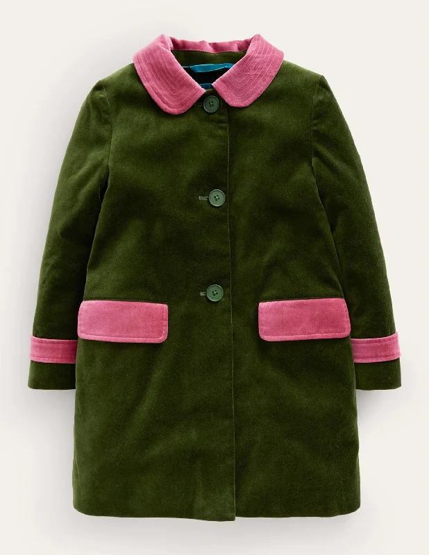 Velvet Smart Coat-Vine Leaf