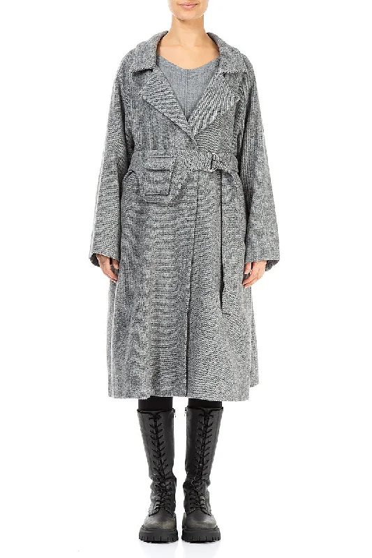 Belted Grey Wool Coat