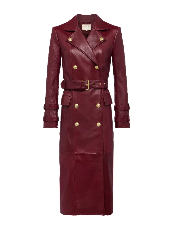 Celina Leather Trench Coat