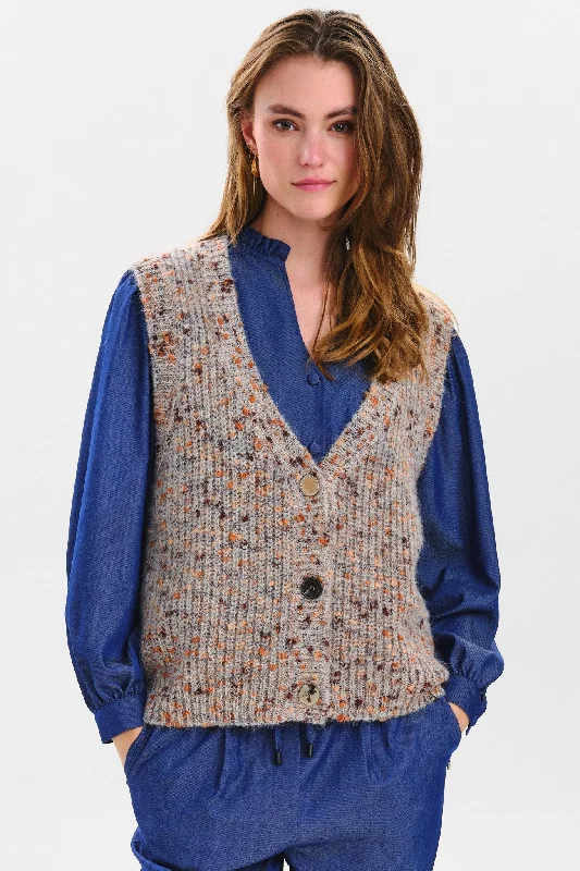 NUVIBBE WAISTCOAT - Light grey mel