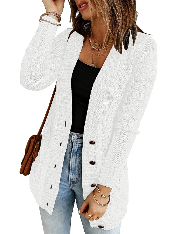 Women Open Front Knit Cardigan Leopard Print Button Down Sweater Coat