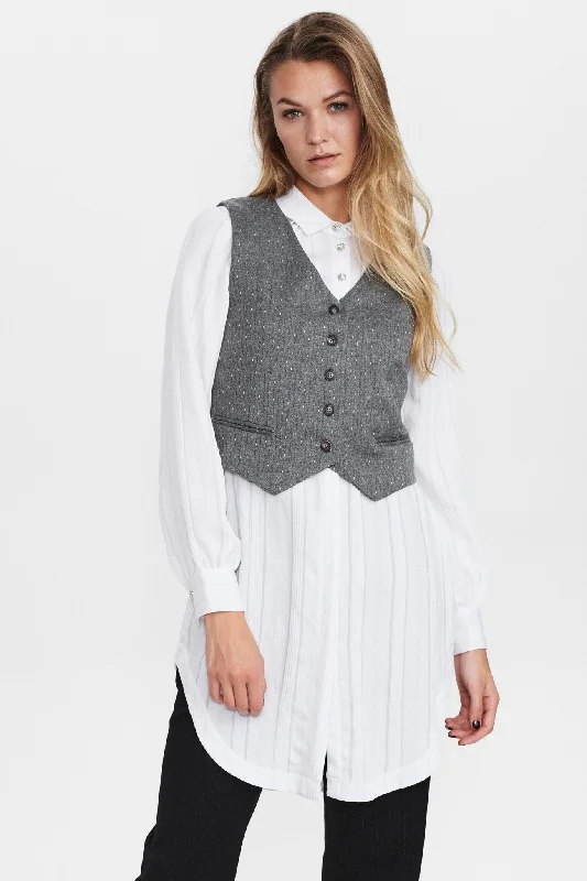 NUBJORG WAISTCOAT - Medium Grey mel
