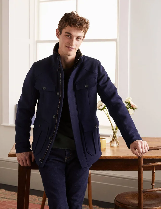 Monmouth Wool Coat-Navy