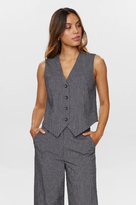 NUJOSEPHINE WAIST COAT - Medium Grey mel