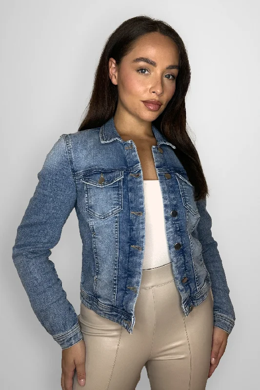 Casual Long Line Denim Jacket