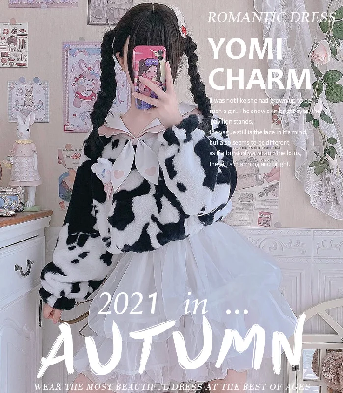Eieyomi~Kawaii Lolita Bunny Ear Short Winter Coat