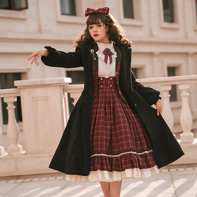 black hooded long coat + cape