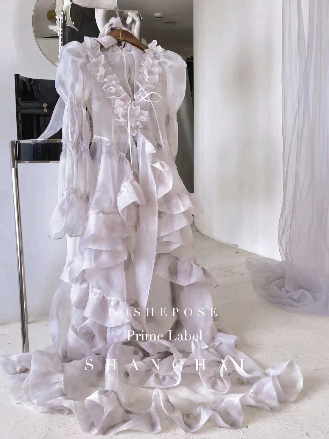 (BFM)POSHEPOSE~Iris Mind~Gorgeous Lolita Shawl High-end Chiffon Coat