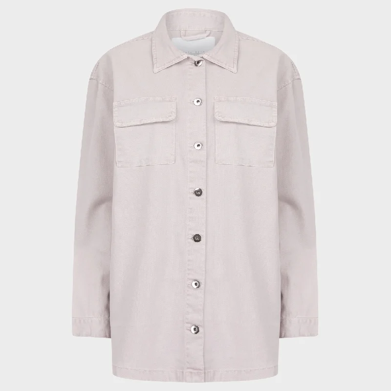 Ladies Denim Shacket - Lilac