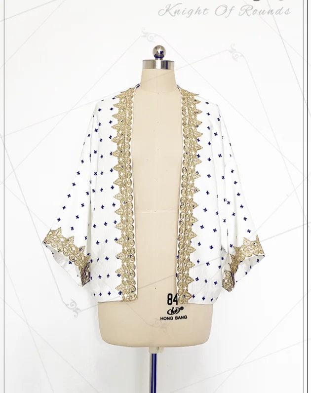 Princess Chronicles~Armory of Glory~Wa Lolita Elegant White Printed Coat