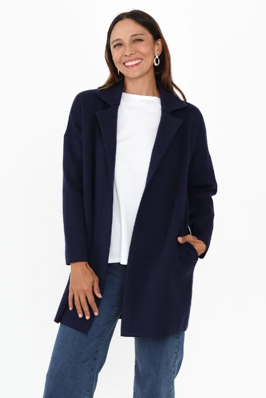 Bristol Navy Collared Coatigan