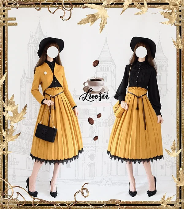 Sentaro~Warm Tea~Elegant Swallow Tail Lolita Short Coat