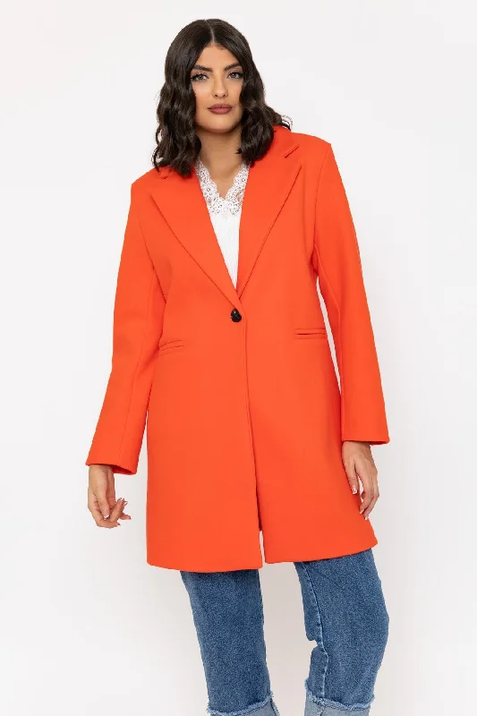 One Button Coat in Orange