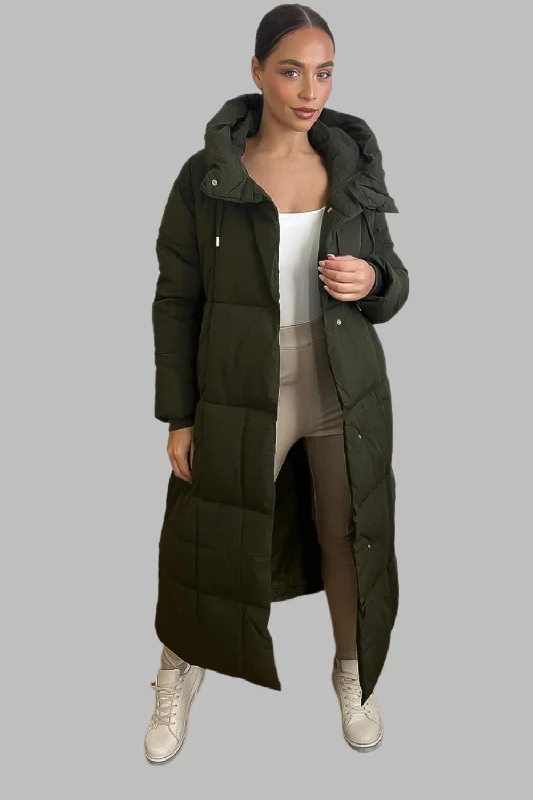 Hooded One Colour Maxi Puffer Jacket