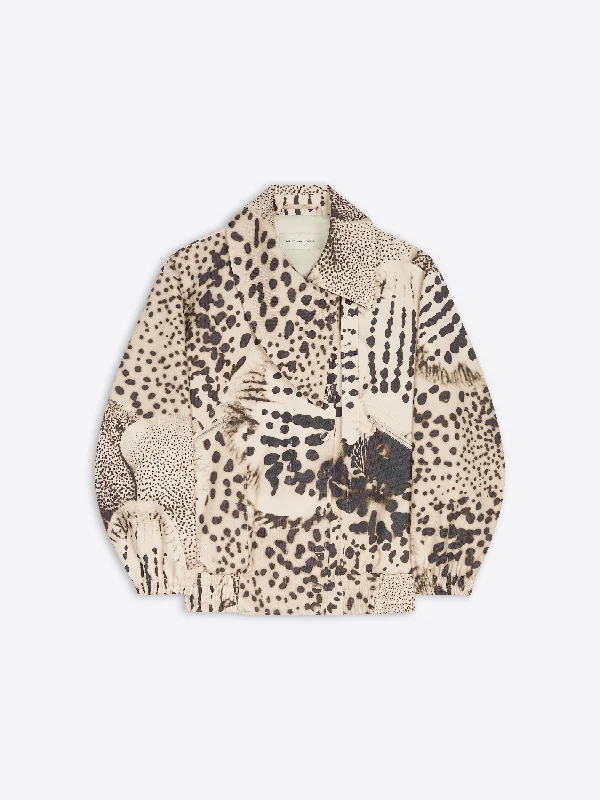 Printed cotton bomber