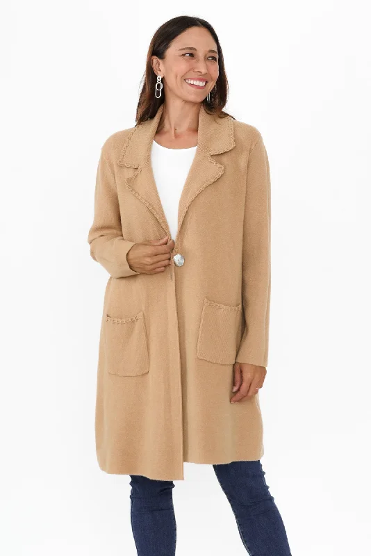 Colbie Tan Knit Coatigan