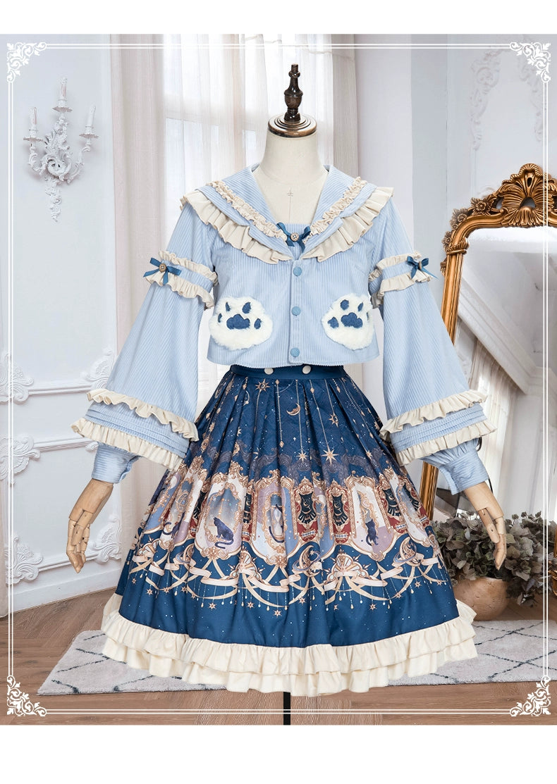 (BFM)YingLuoFu~Winter Lolita Skirt Set~ Starry Court Retro Palace SK Cloak