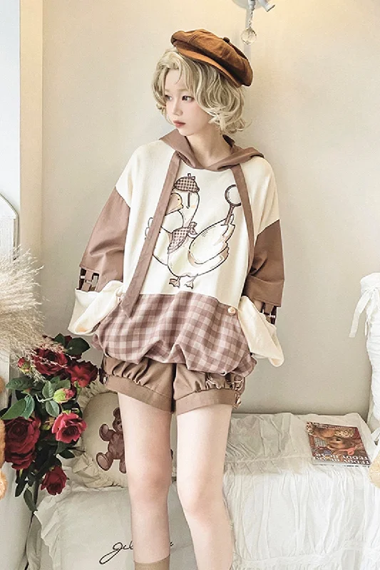 Steamed stuffed pig~Famous Detective Goose~Retro Lolita Hoodie