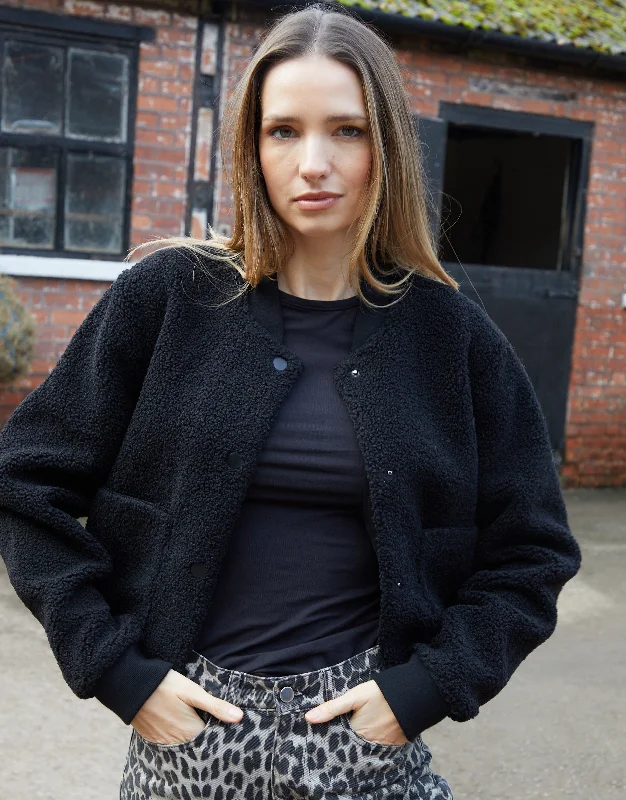 Women's Black Borg Bomber Jacket