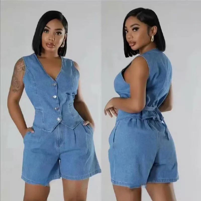 Women Fashion Denim two Piece Set.