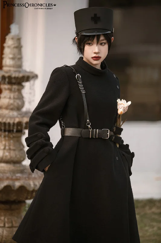 Princess Chronicles~Ouji Lolita Winter Black Long Coat
