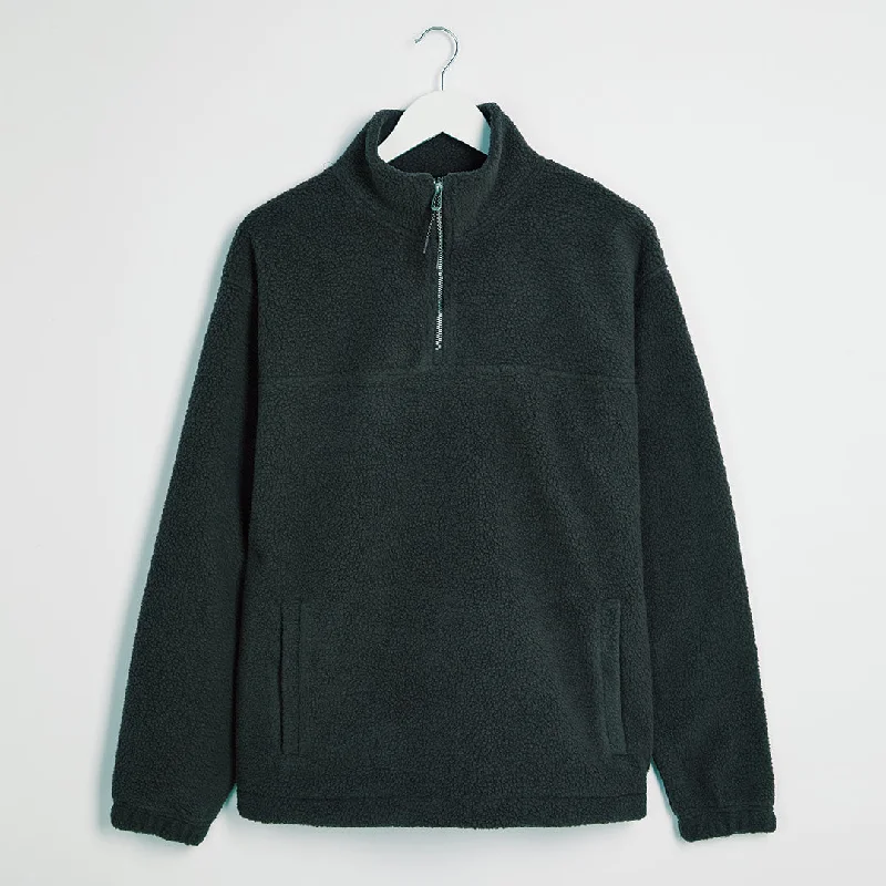 Ladies Dark Green 1/4 Zip Fleece