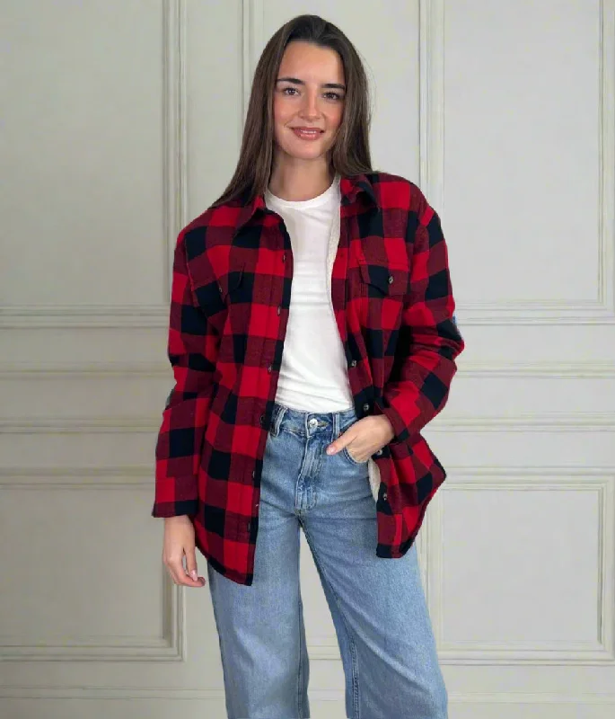 Red Sherpa Checked Shirt