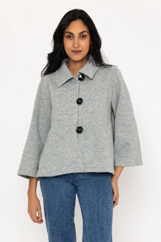 Three Button Collar Jacket in Grey