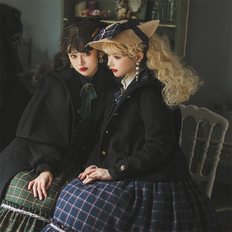 black hooded short coat