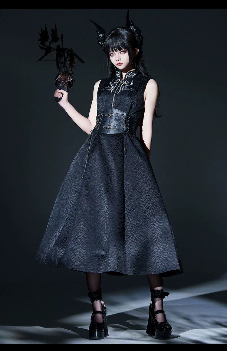 Morning mist and warbler~Dragon Scale~Gothic Lolita Jumper Dress Goth Coat