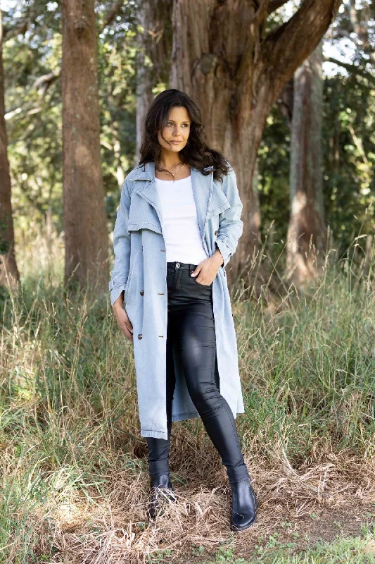 All About Eve Rio Trench Coat Light Blue