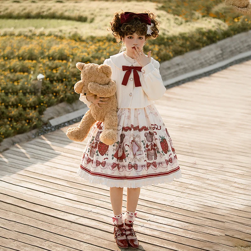 Designer's Gift~Christmas New Year Winter Lolita JSK Coat Set