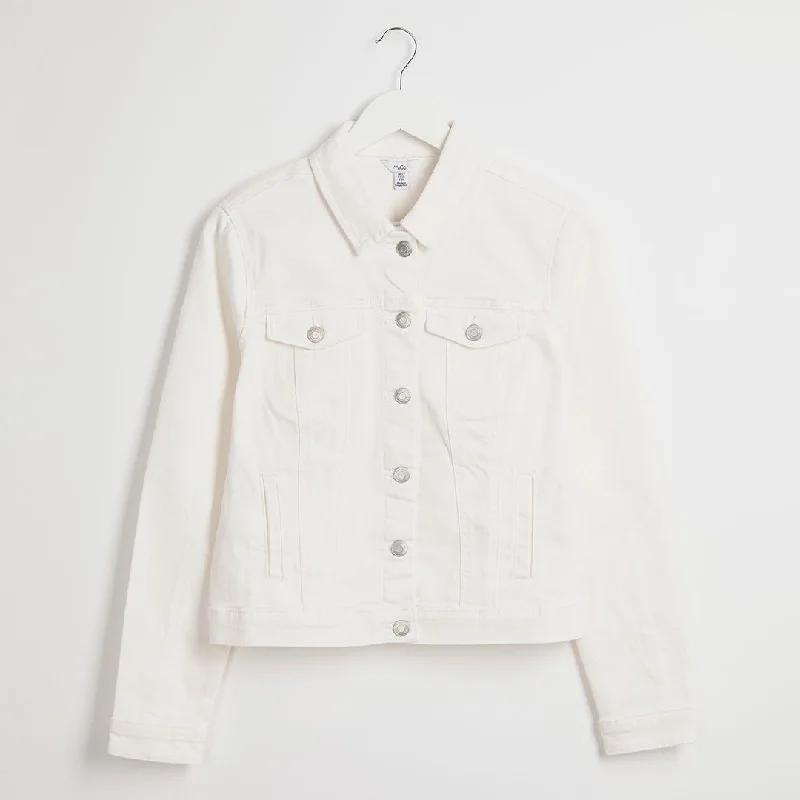 Ladies White Denim Jacket