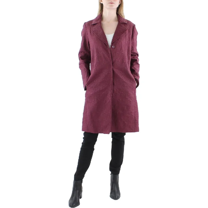 Womens Floral Midi Quilted Coat