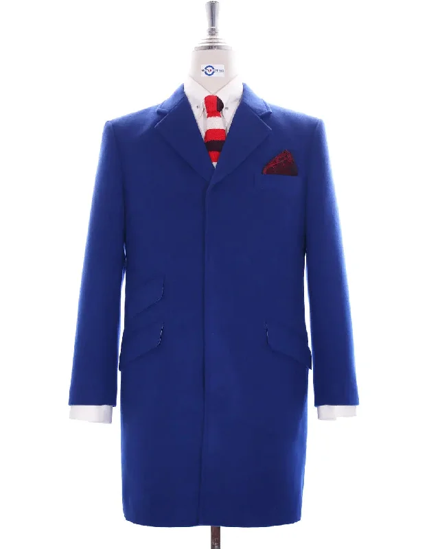Overcoat | Tailor Made 100% Wool Blue Womens Winter Long Overcoat