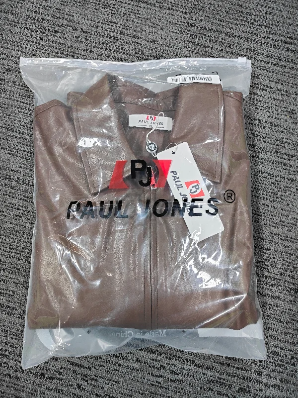 PJ PAUL JONES Womens Oversized Leather Jackets Zip Up Coats Faux Motorcycle Bomber Outfits