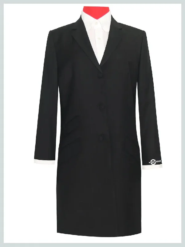 Women's Jacket | Vintage Style  Black Color 3 Button Long Jacket